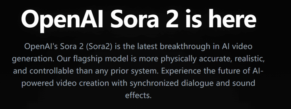 sora 2 - screen ze strony openaisora2