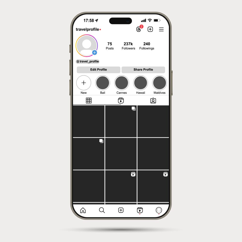 Jaka nazwa na Instagrama? - przykład - travel profile